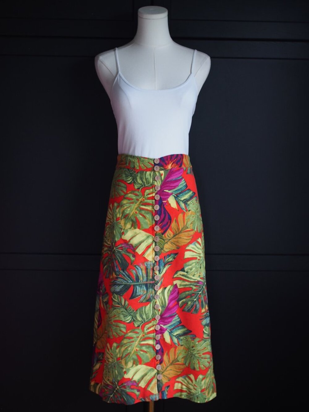 Maison d'Amélie Paris | Tropical Print Faux Button Front Skirt